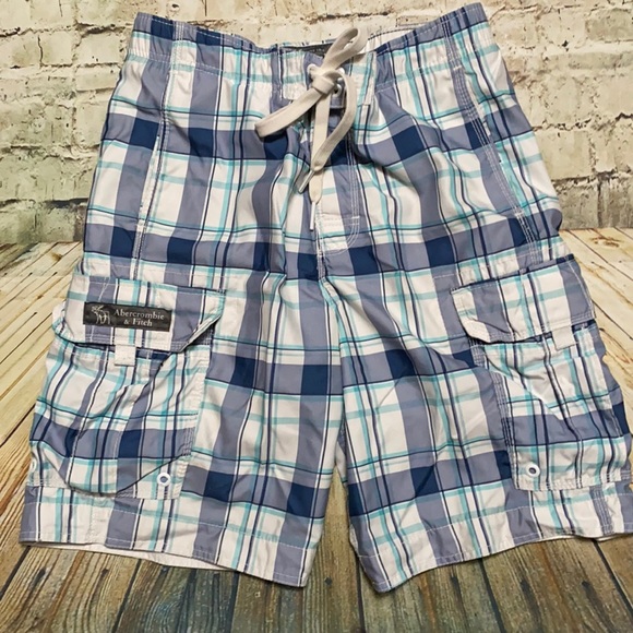 Abercrombie & finch shorts size medium blue white - Picture 1 of 12